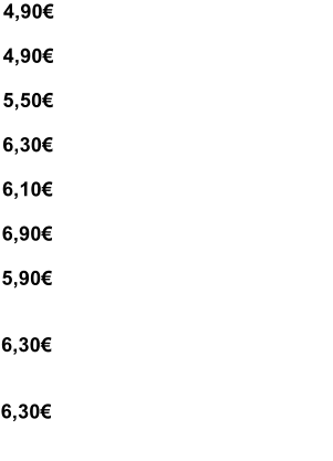 4,90  4,90  5,50  6,30  6,10  6,90  5,90   6,30   6,30